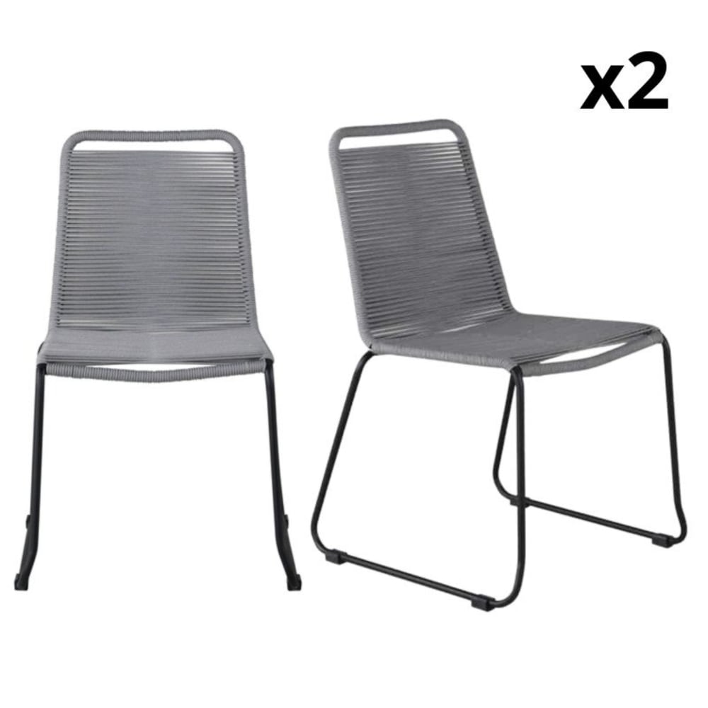 Lot 2 chaises jardin - corde