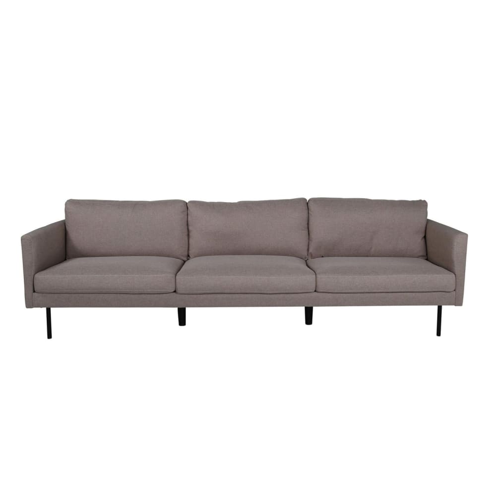 Canapé droit 3 places - tissu marron
