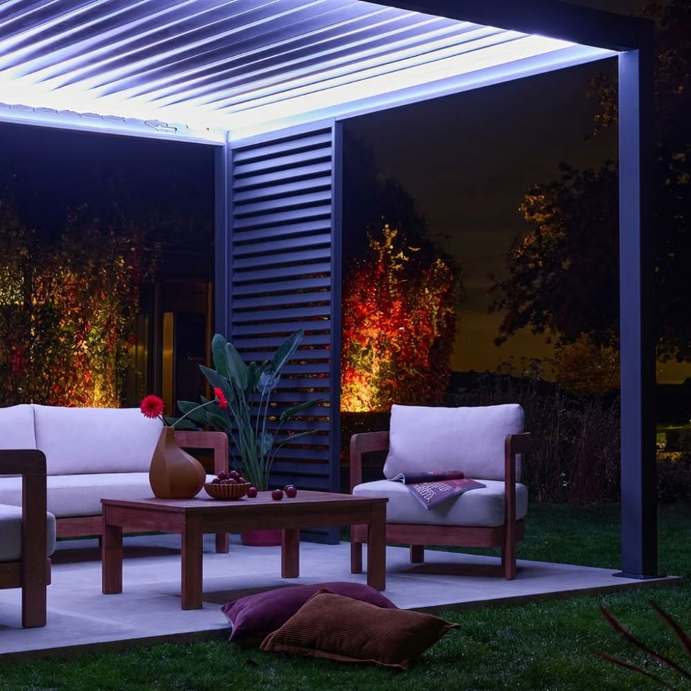 sweeek Lamellenwand 100cm für Pergola Triomphe anthrazit Grau Aluminium