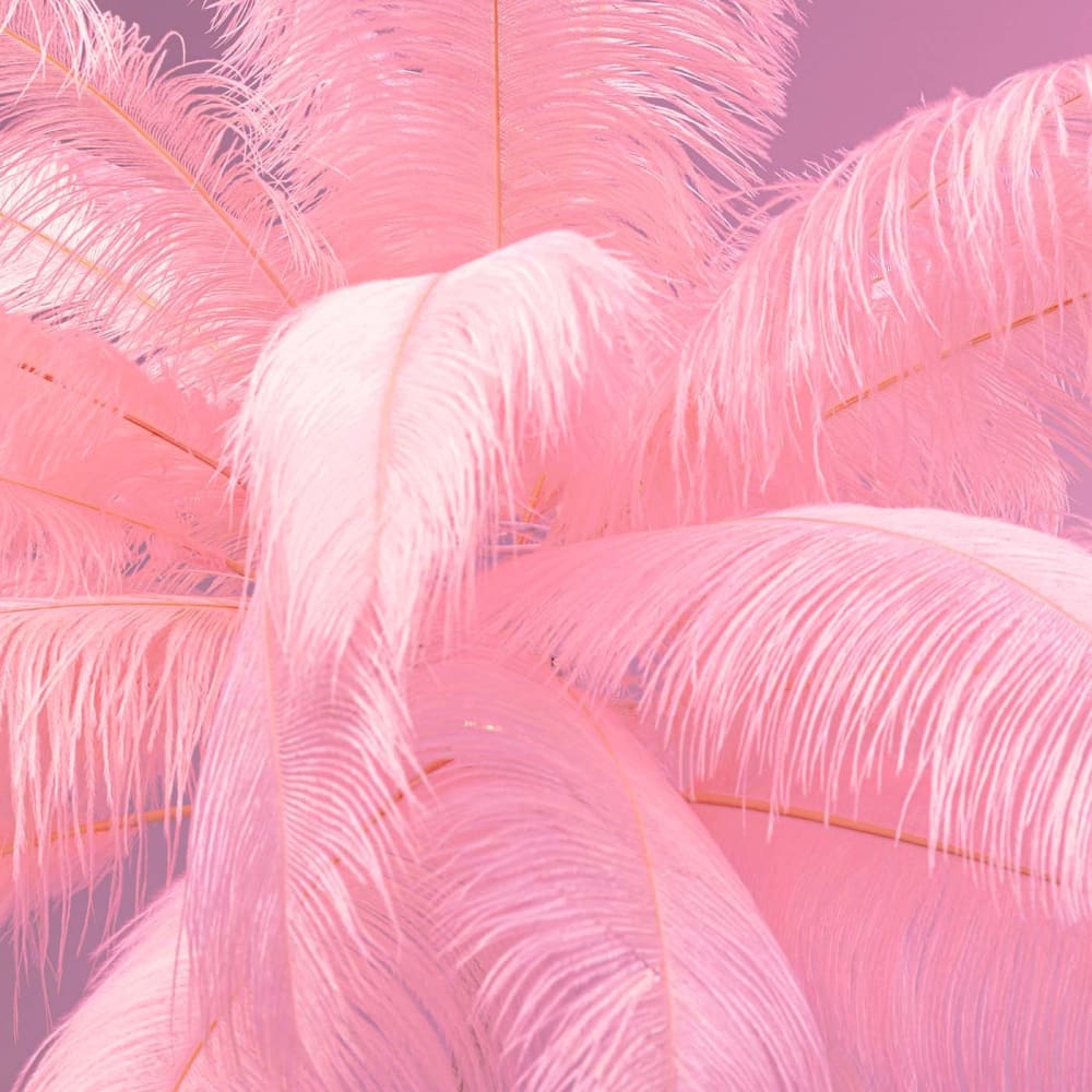 Lampadaire en plumes roses et acier doré h165 — vue 4