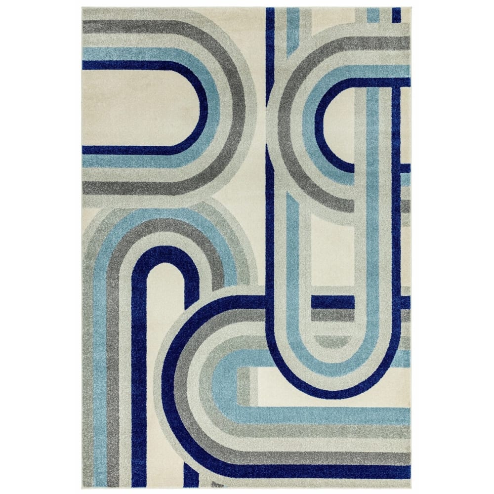 Tapis de salon en polypropylène - bleu