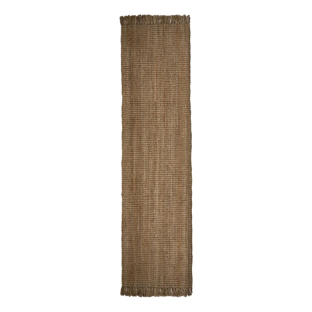 Tapis de couloir en jute beige 60x230 cm
