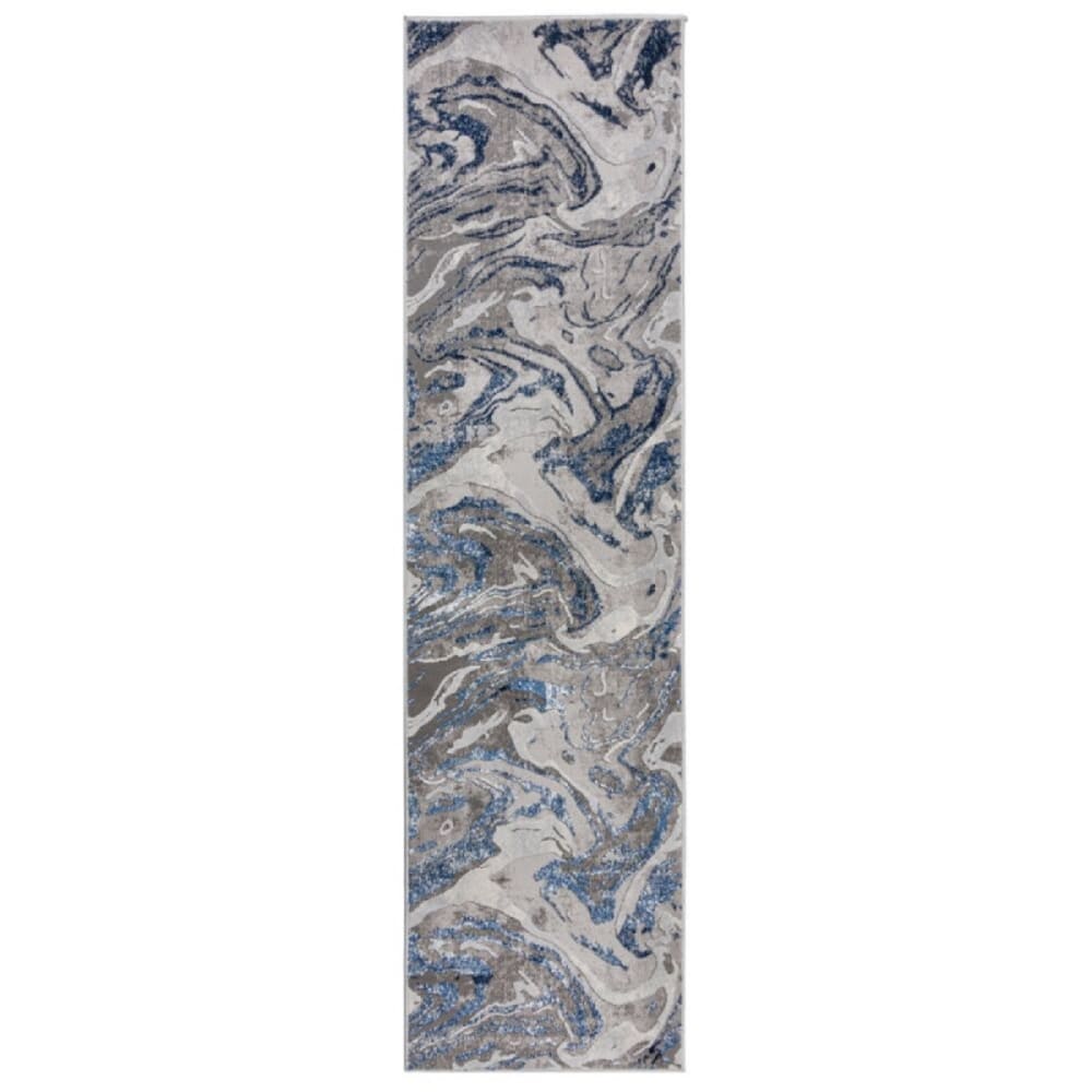 Novatrend Moderner flachgewebter Teppich 60x230 cm style classic chic Blau Pes - Polyester