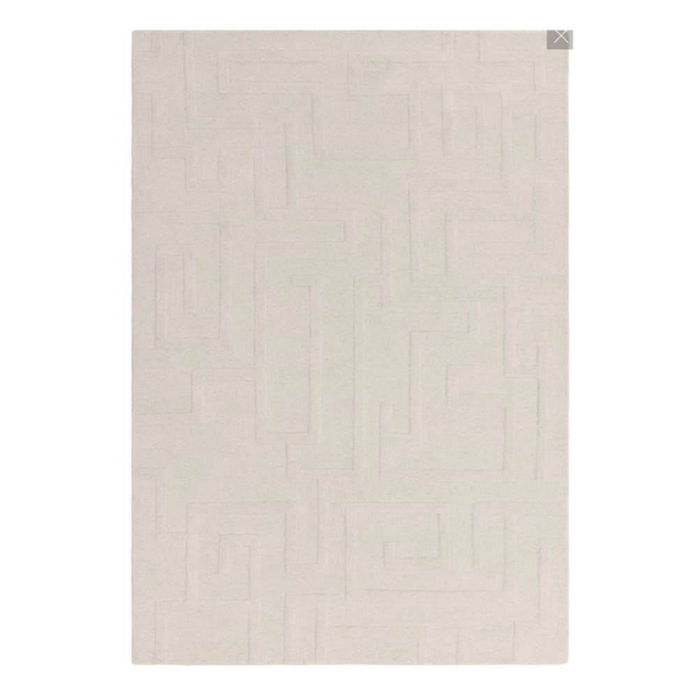 Tapis de salon en laine blanc cassé 200x290 cm