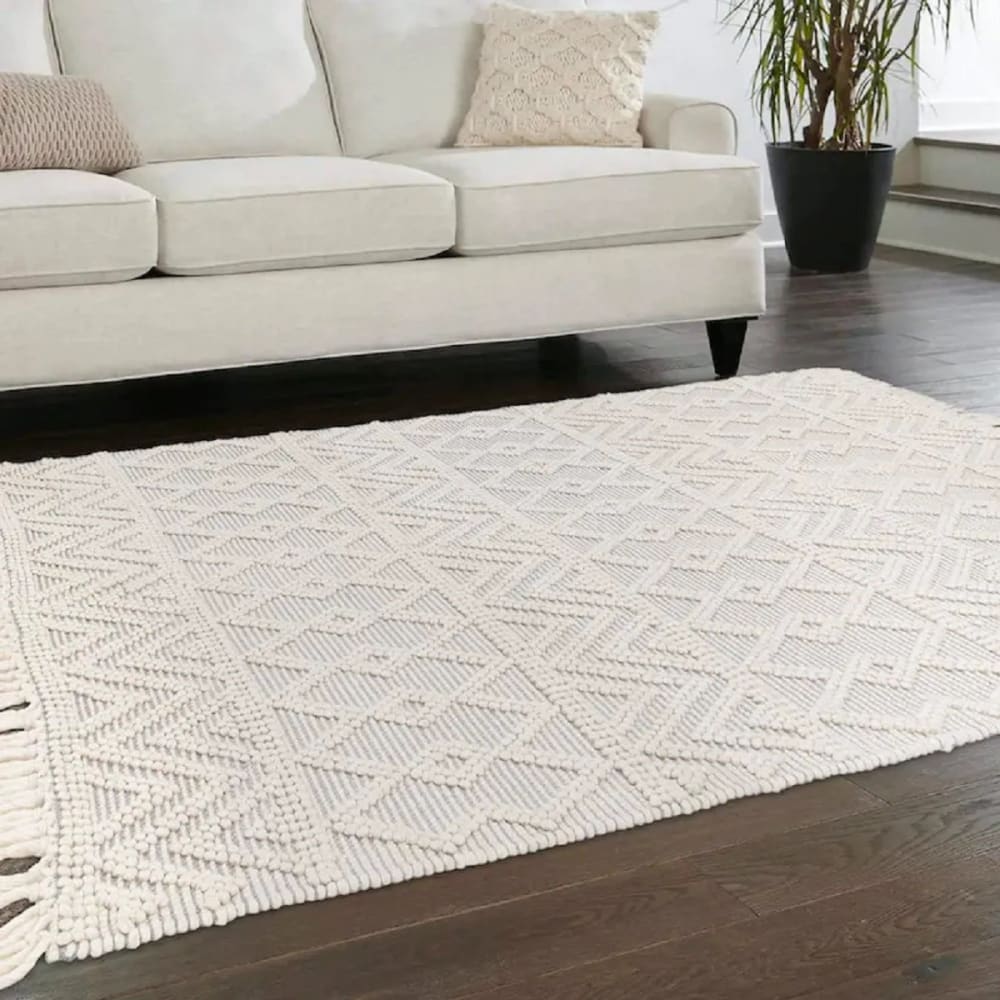 Tapis de salon en laine gris 120x170 cm - Maisons du Monde