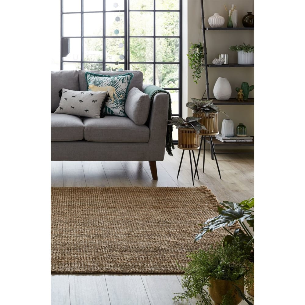 Tapis moderne en jute beige 120x170 cm — vue 3