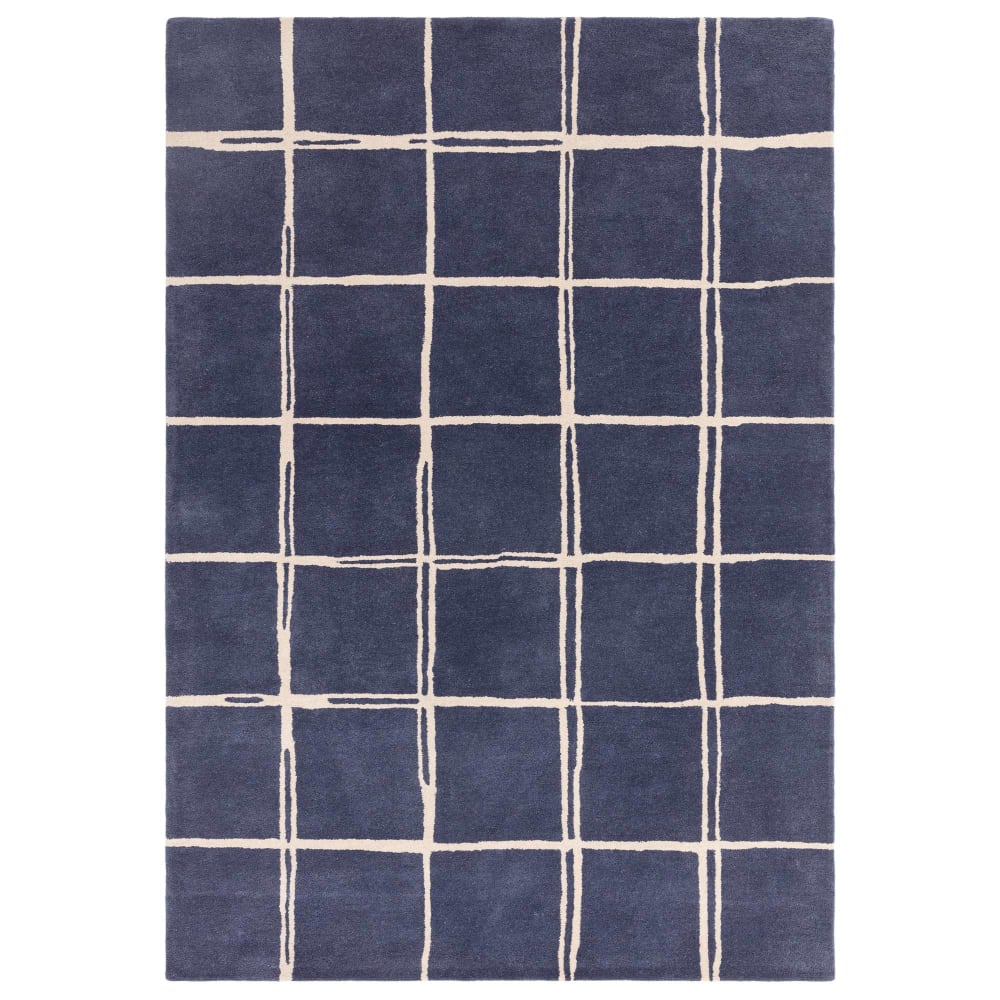 Tapis de salon en laine bleu 200x290 cm - Maisons du Monde