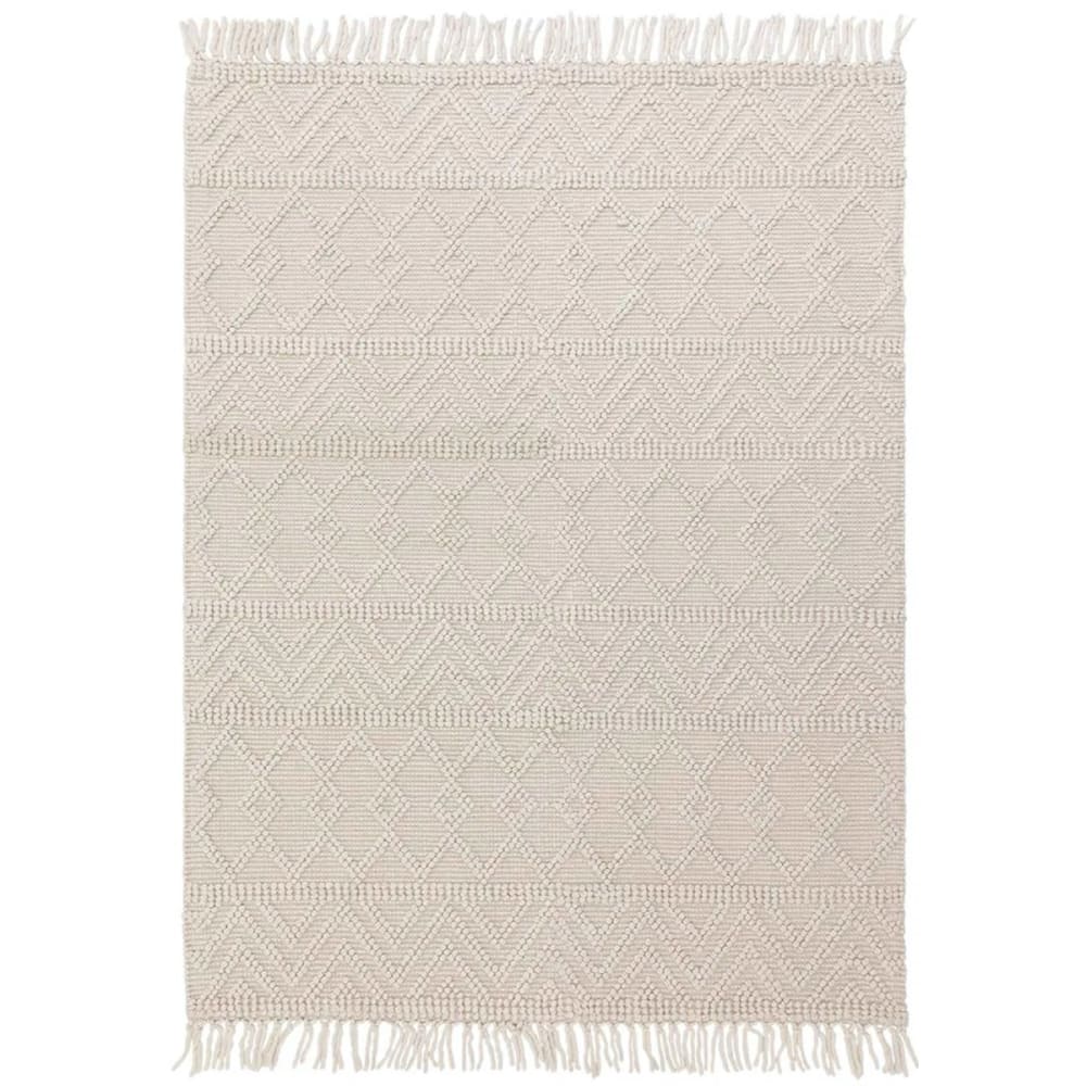Tapis de salon en laine blanc 120x170 cm