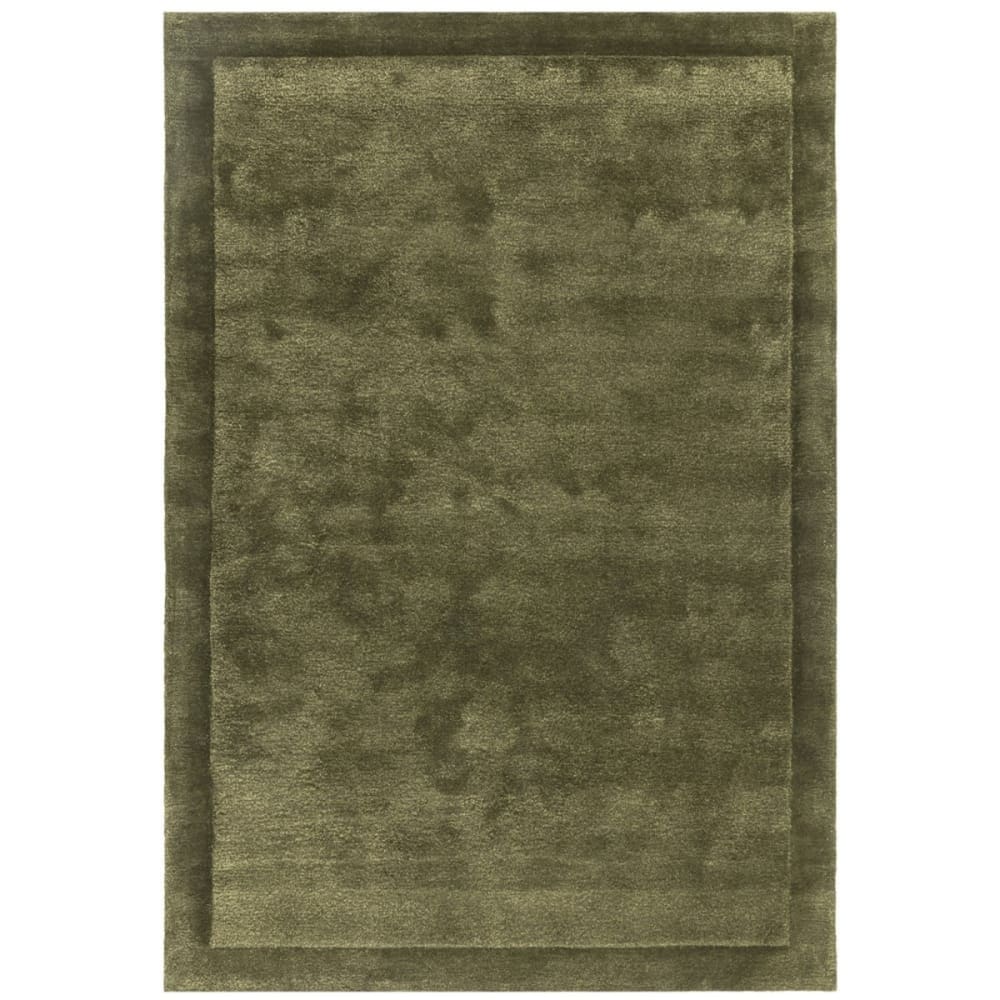 Tapis de salon en laine vert olive 200x290 cm