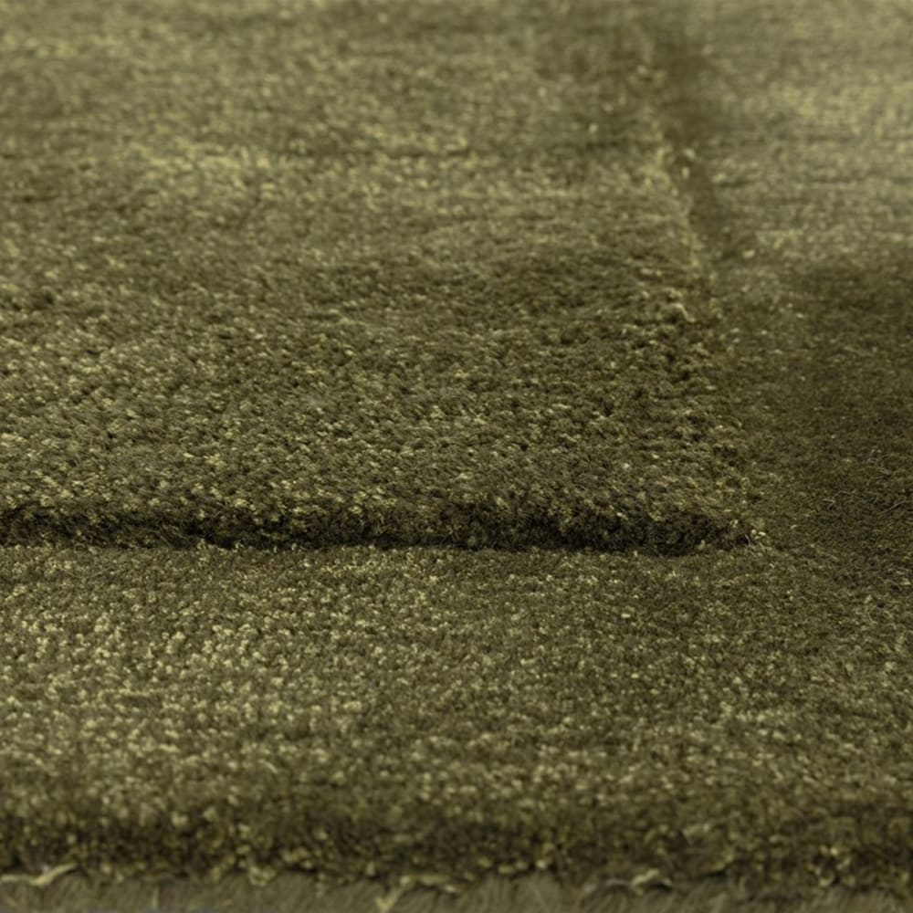 Tapis de salon en laine vert olive 200x290 cm