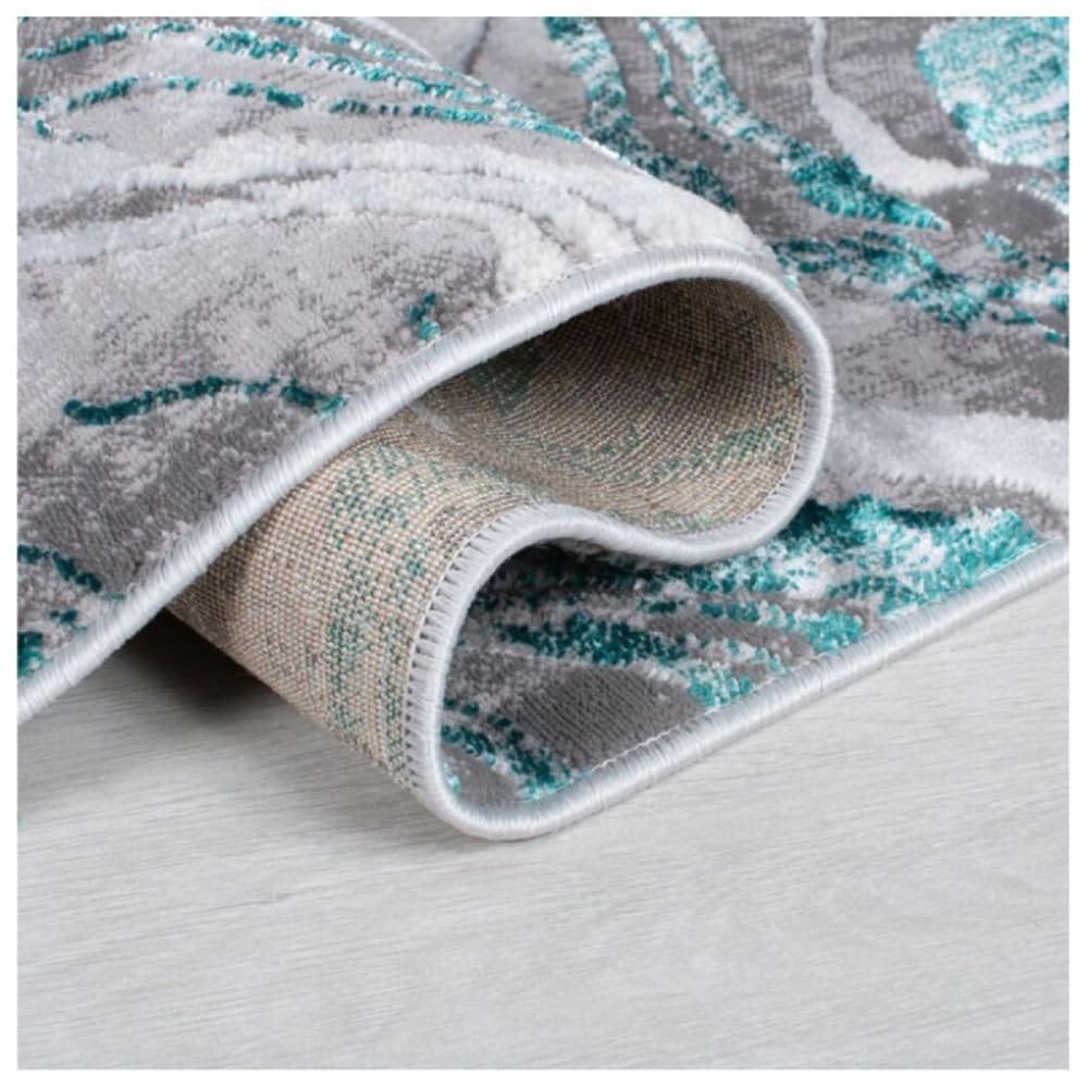 Tapis de salon moderne bleu turquoise 120x170 cm — vue 4