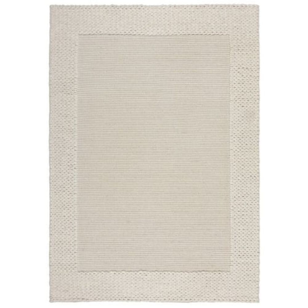 Tapis de salon en laine beige 160x230 cm