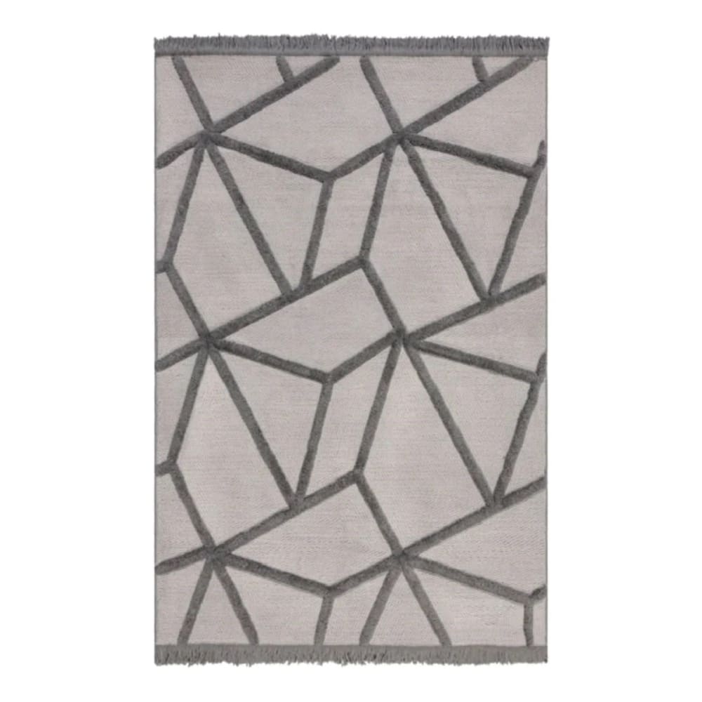 Tapis de salon en polyester gris 120x170 cm