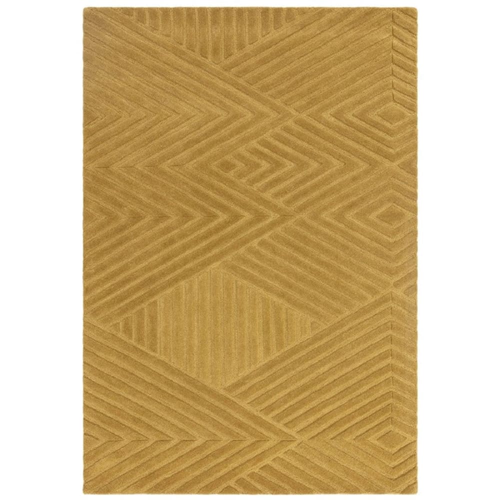 Tapis de salon en laine jaune 120x170 cm