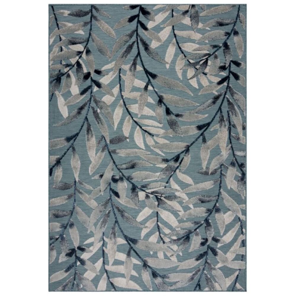 Tapis de salon tissé plat bleu 120x170 cm
