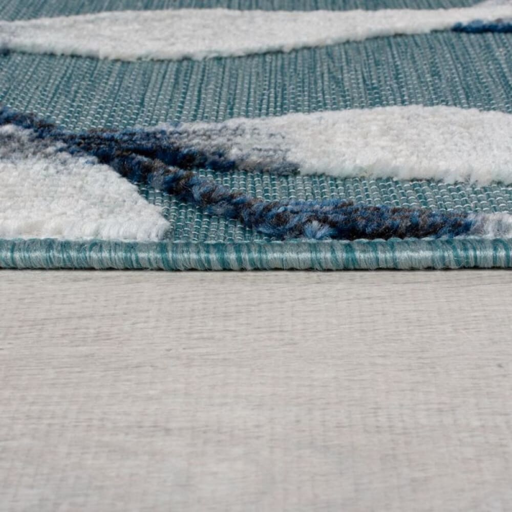 Tapis de salon tissé plat bleu 120x170 cm — vue 4