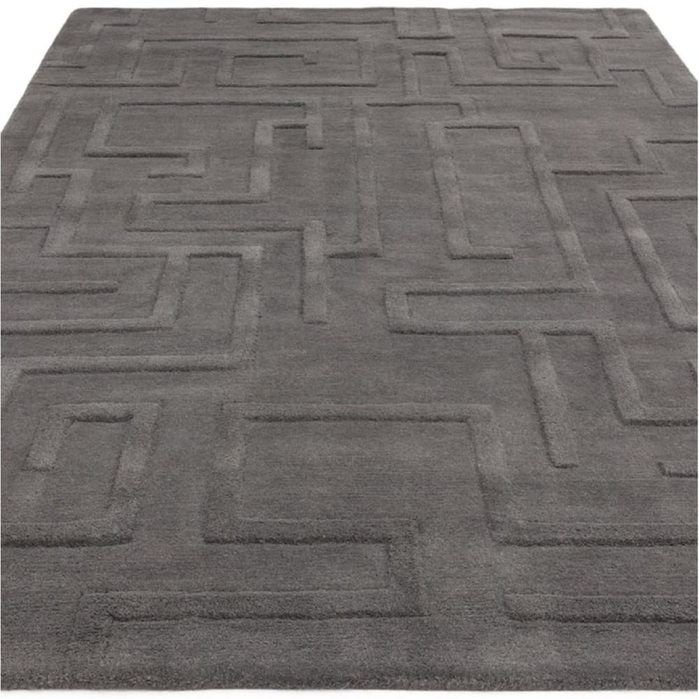 Tapis de salon en laine gris anthracite 120x170 cm - Maisons du Monde
