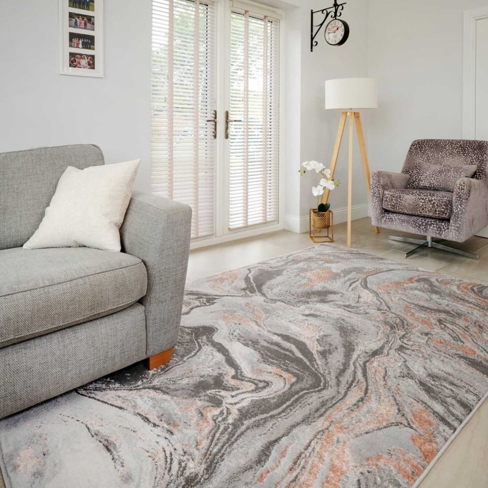 Tapis de salon moderne rose 120x170 cm — vue 3