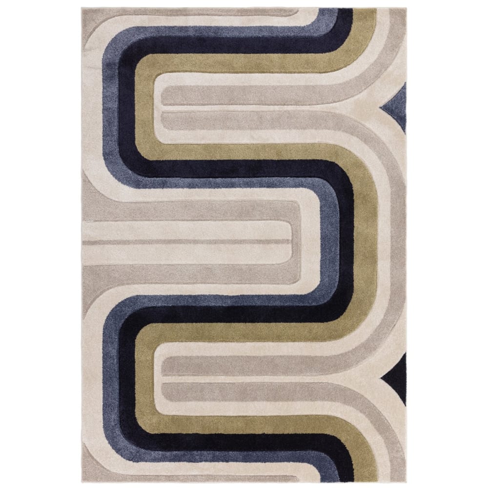Tapis de salon vintage bleu 120x170 cm
