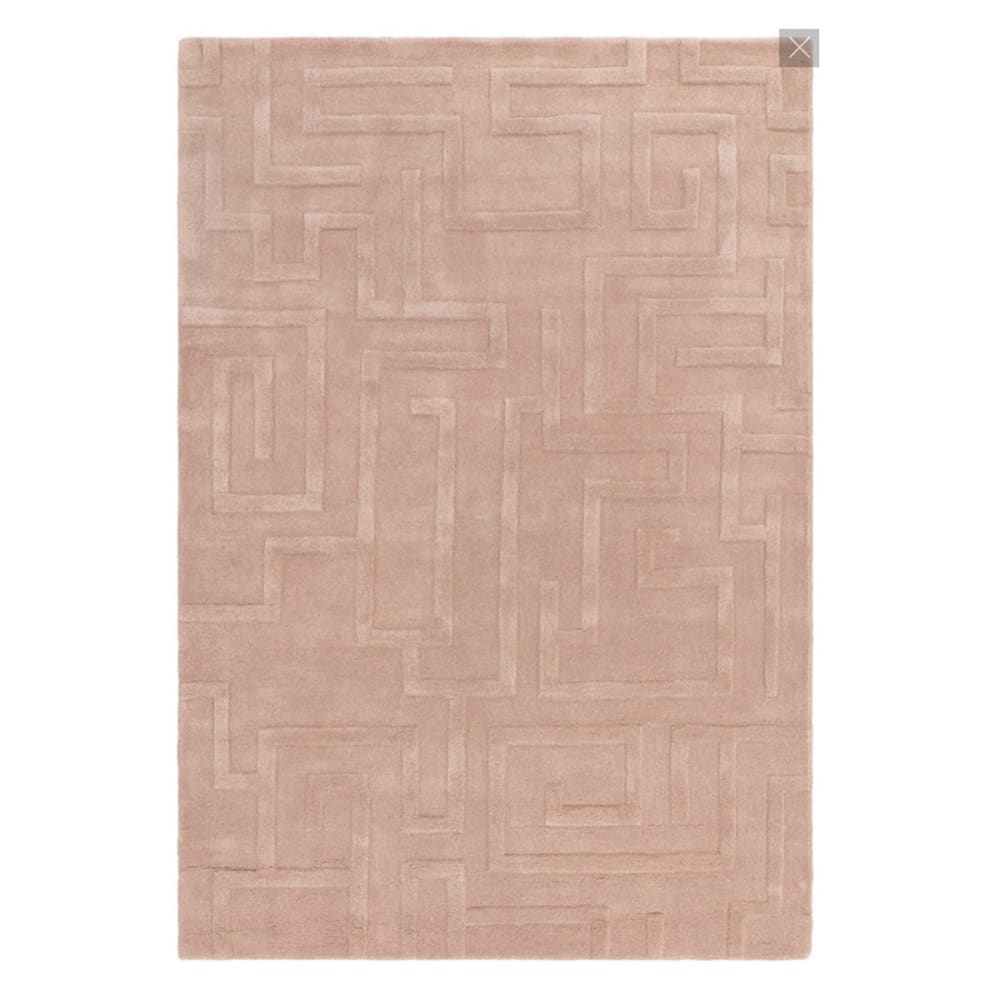 Tapis de salon en laine rose 120x170 cm