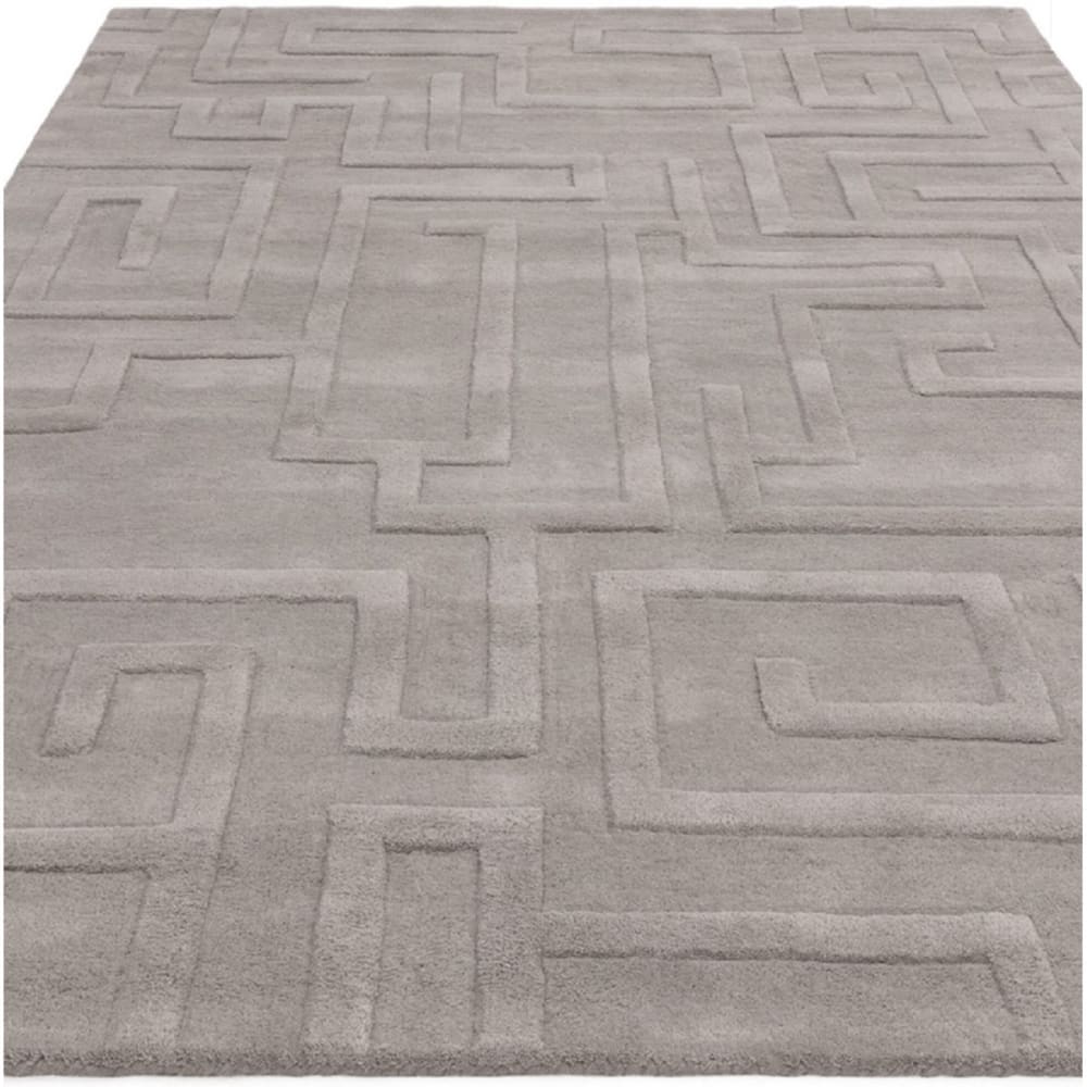 Tapis de salon en laine gris souris 120x170 cm