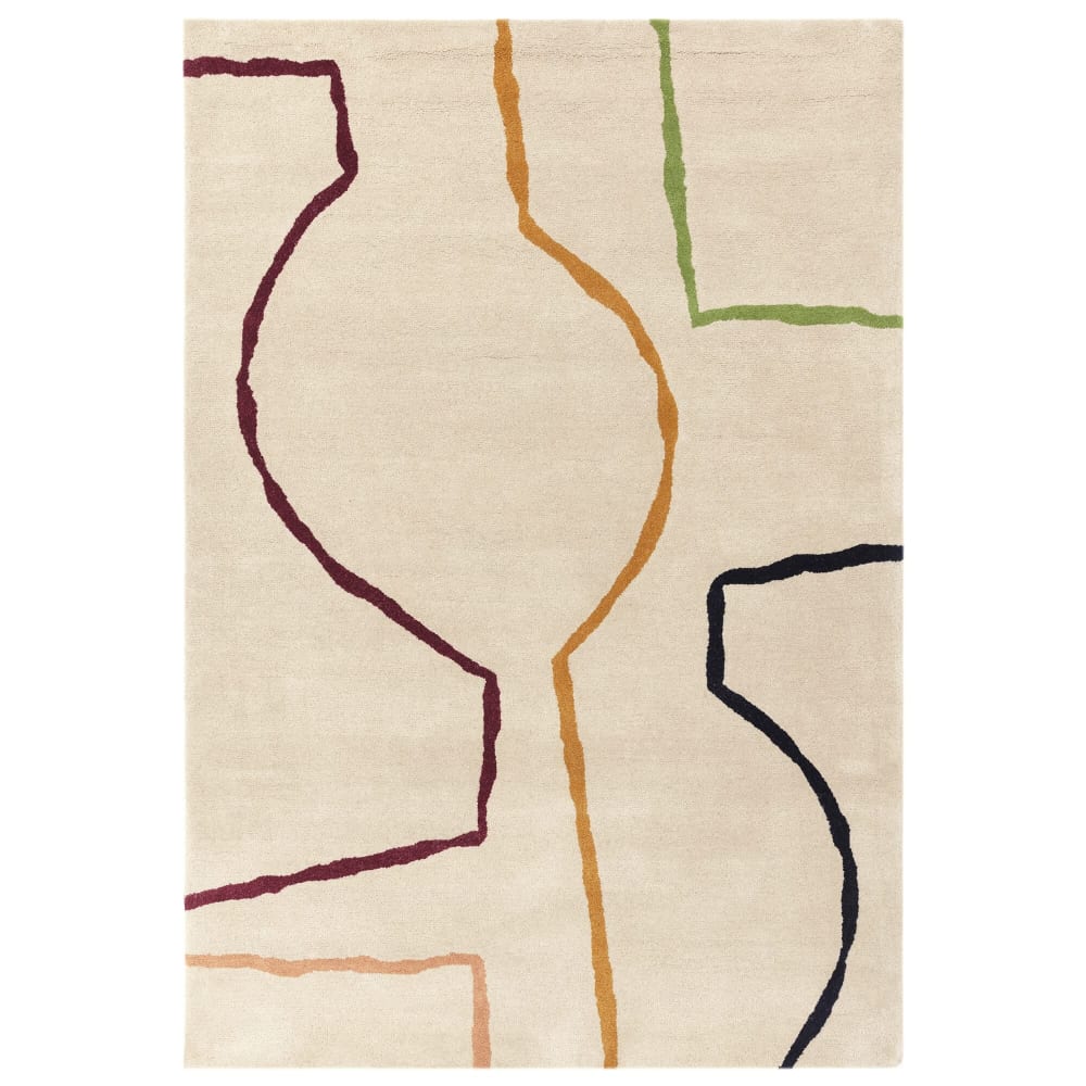 Tapis de salon en laine beige 160x230 cm - Maisons du Monde