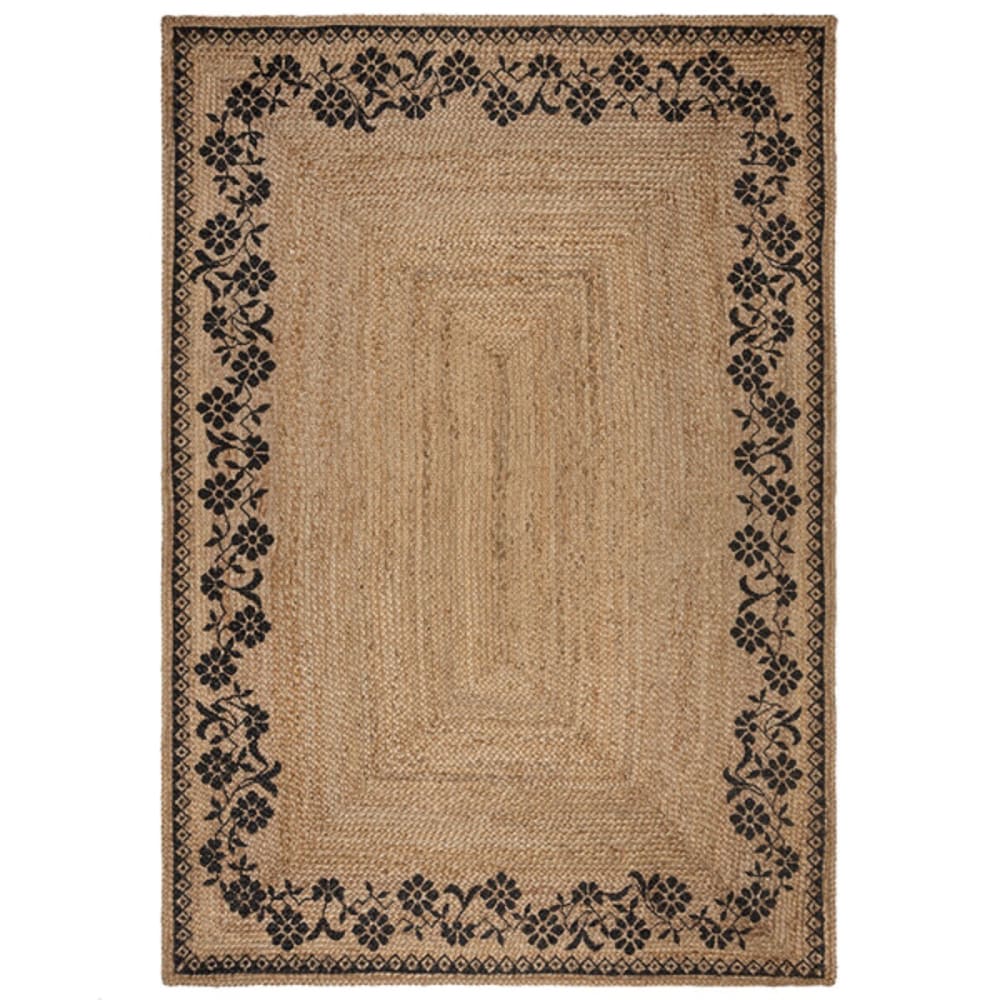 Tapis de salon en jute beige 200x290 cm