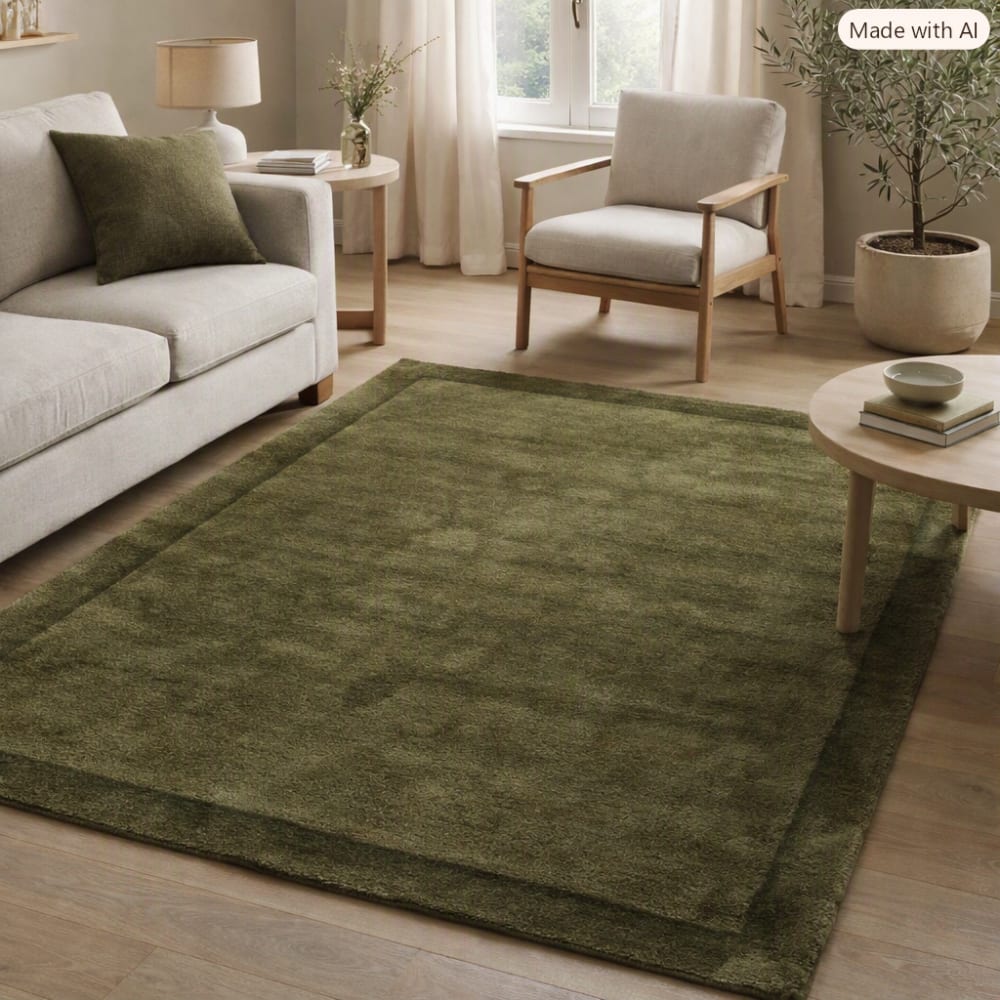 Novatrend Moderner Teppich aus Wolle und Viskose 160x230 cm style classic chic Grün Wolle