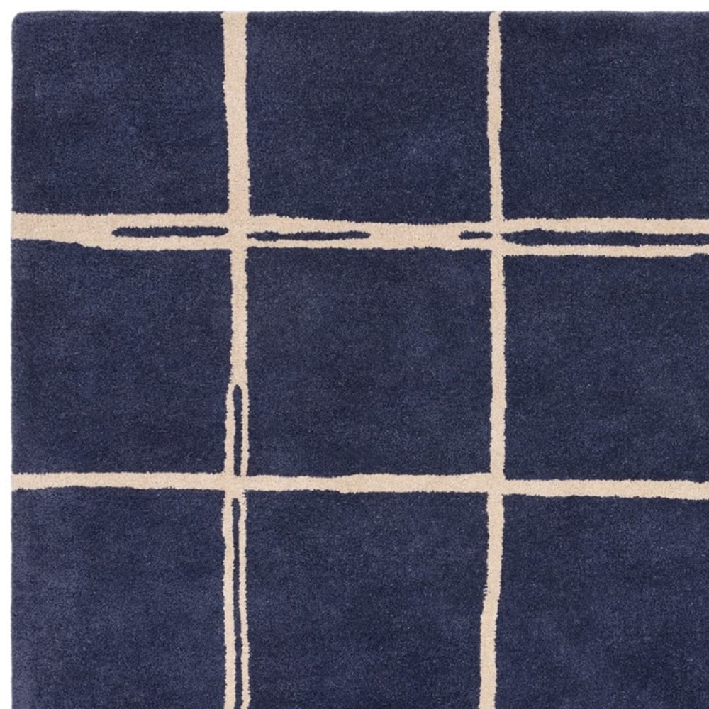 Tapis de salon en laine bleu 80x150 cm — vue 4