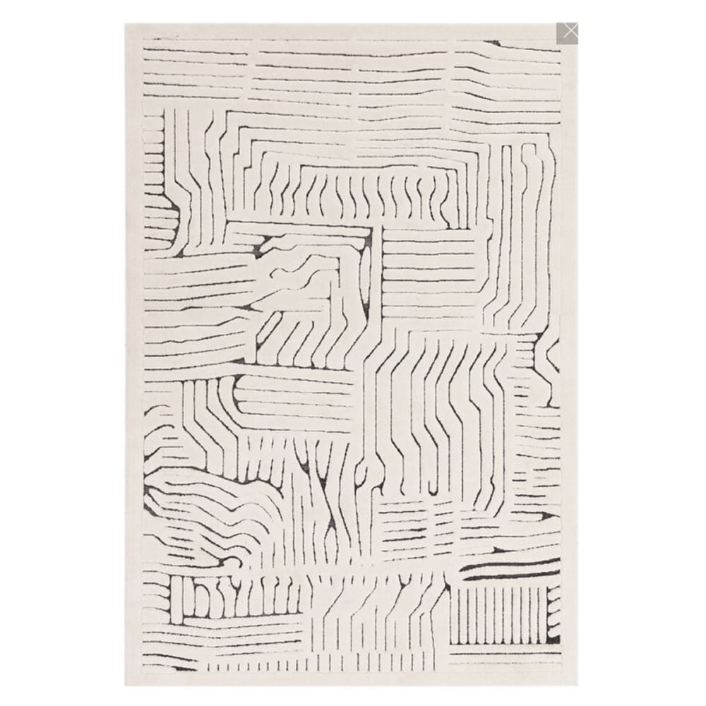Tapis de salon en polyester beige 120x170 cm