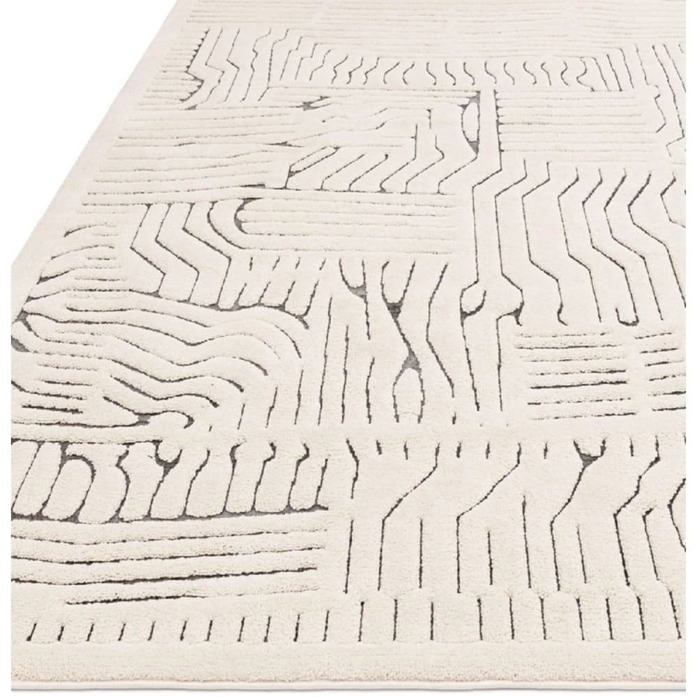 Tapis de salon en polyester beige 120x170 cm - Maisons du Monde