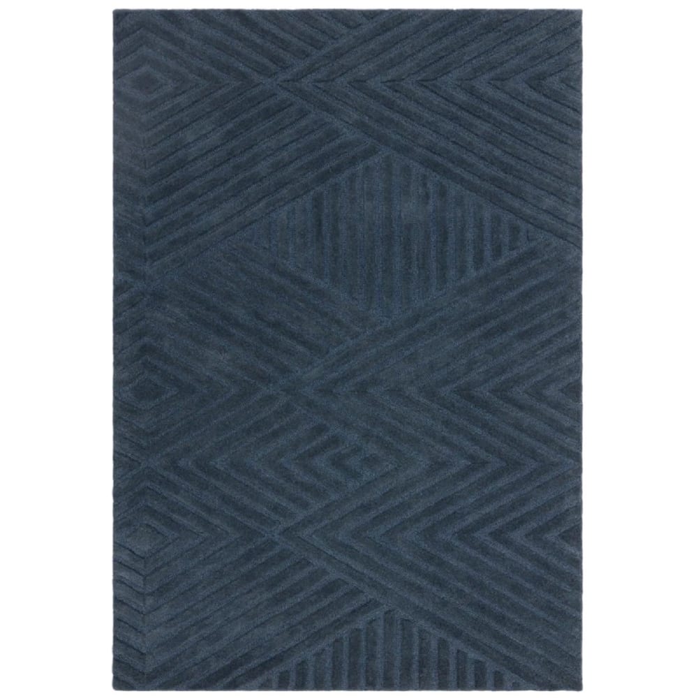Tapis de salon en laine bleu 120x170 cm