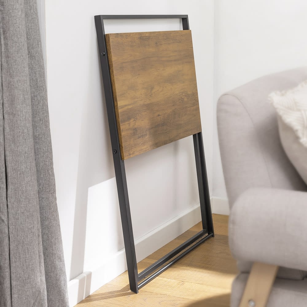 Bureau informatique effet bois et en métal noir - Maisons du Monde