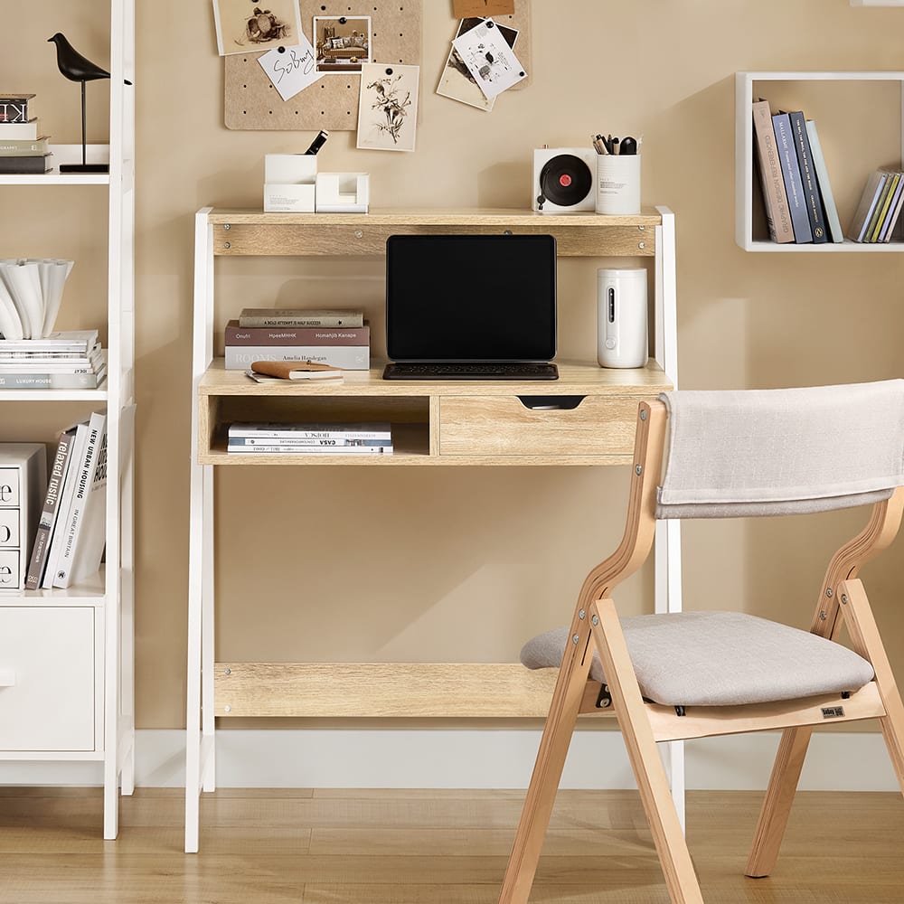 Bureau informatique en métal blanc et en panneau de particule - Maisons du Monde