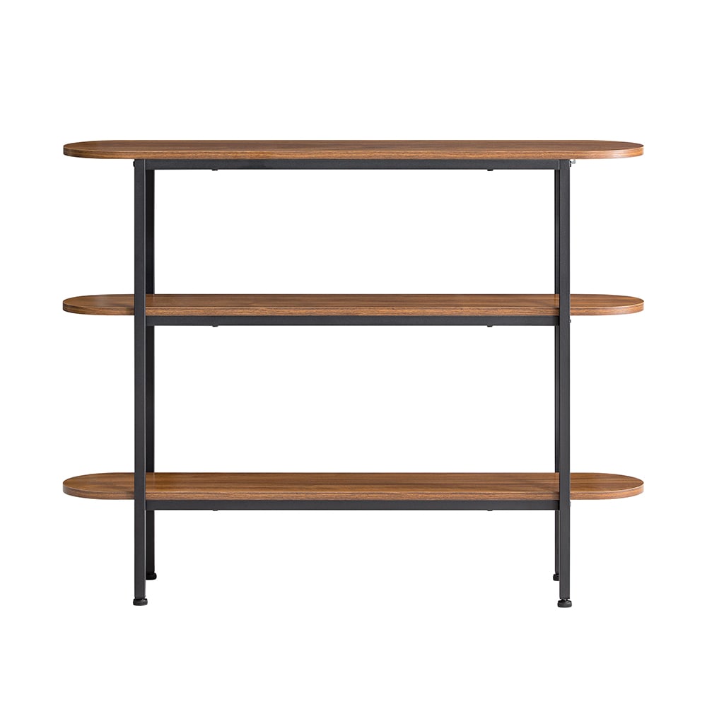 Table console cadre en métal noir avec 3 étagères
