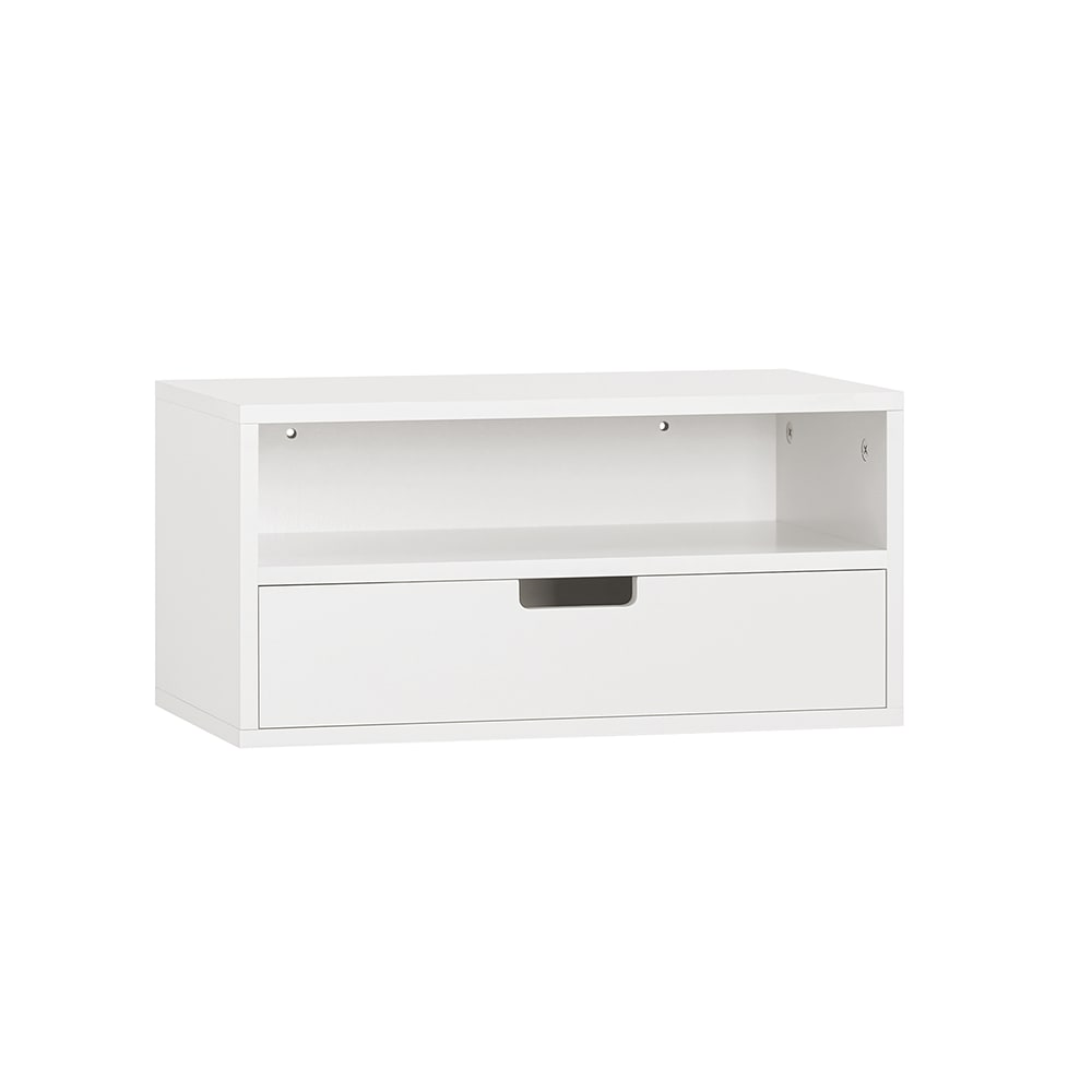 SoBuy Nachttisch hängend mit 1 Schublade MDF Weiß Weiß Holz