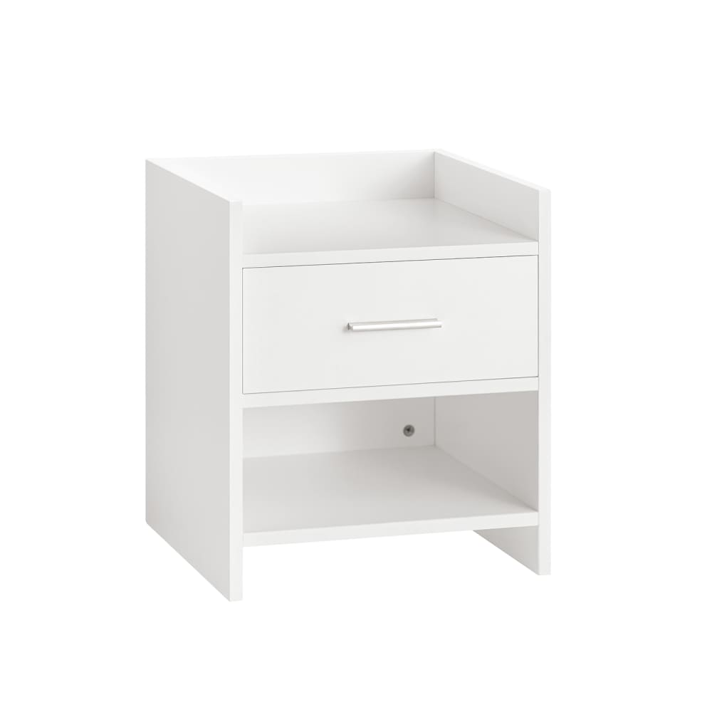 Table de chevet en panneau de particule blanc