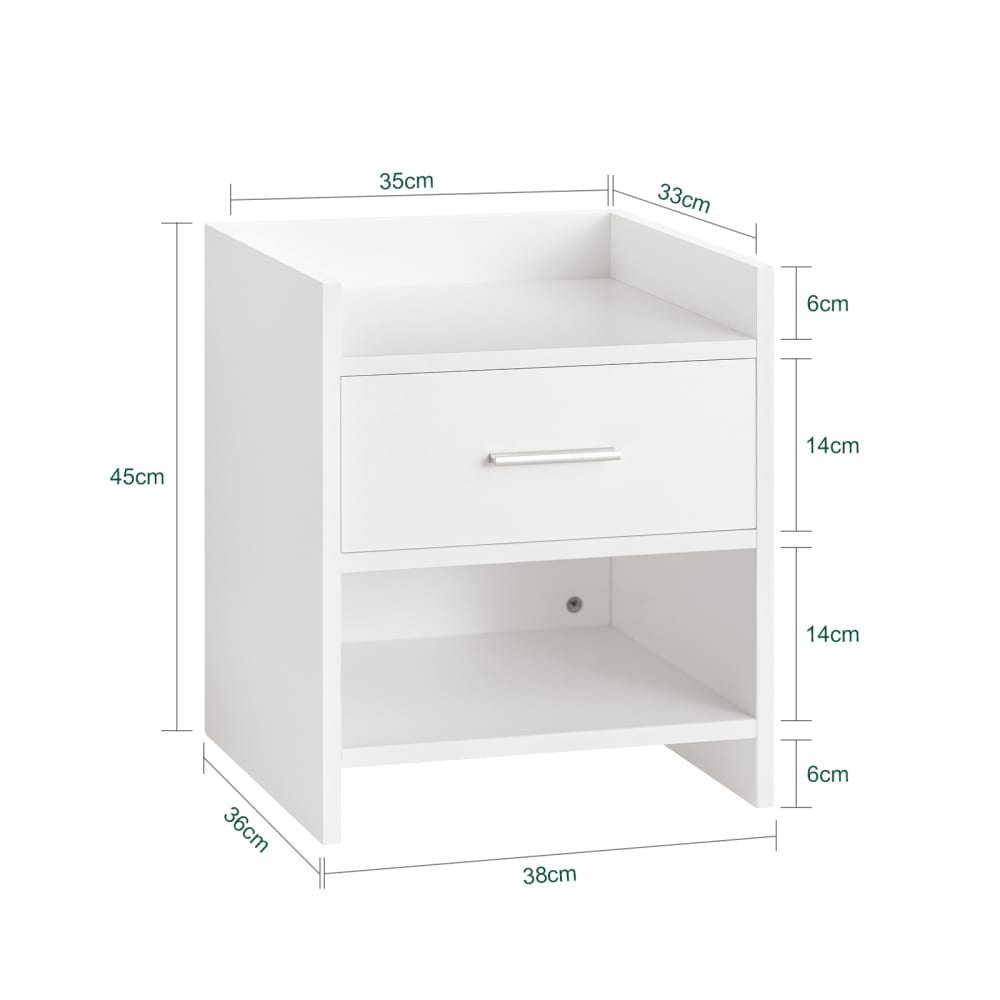 Table de chevet en panneau de particule blanc - Maisons du Monde