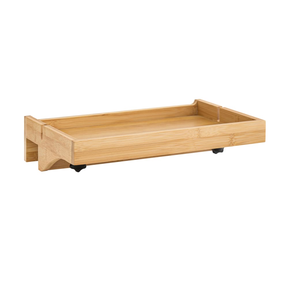 SoBuy Nachttisch mit Kabelführung klemmbar Bambus Natur Beige Bambus