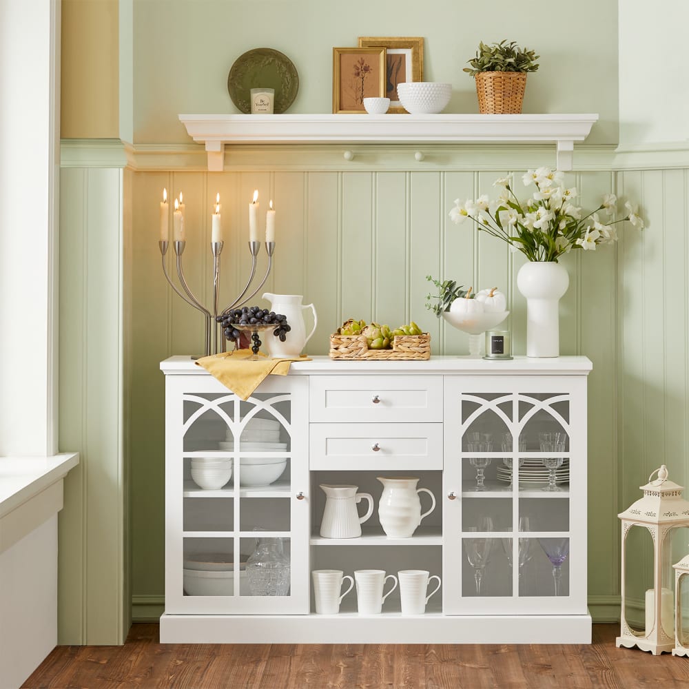 Buffet de rangement effet bois blanc - Maisons du Monde