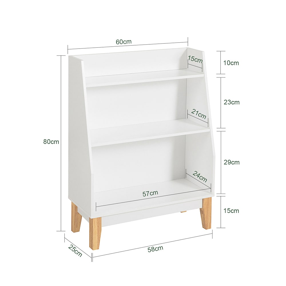 Bibliothèque enfant avec 3 étagères effect bois blanc (SoBuy) - Image 2