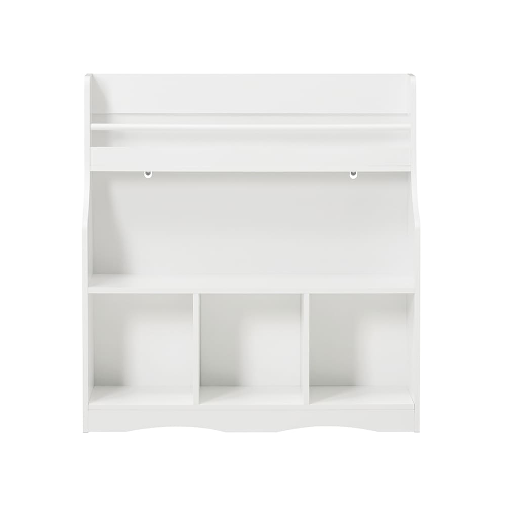Bibliothèque enfant avec 5 compartiments effect bois blanc