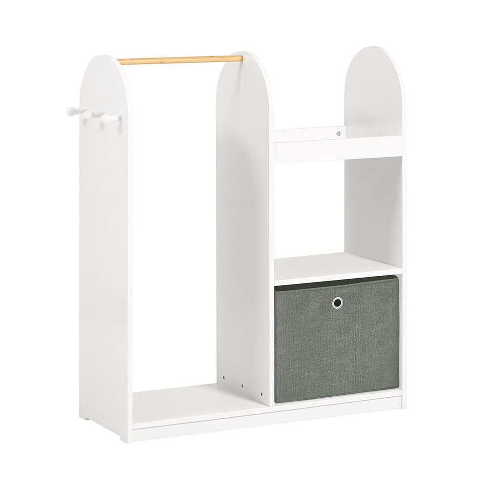 Kindergarderobe Mit 3 Haken Kinderzimmer Holz Vliesstoff Weiß
