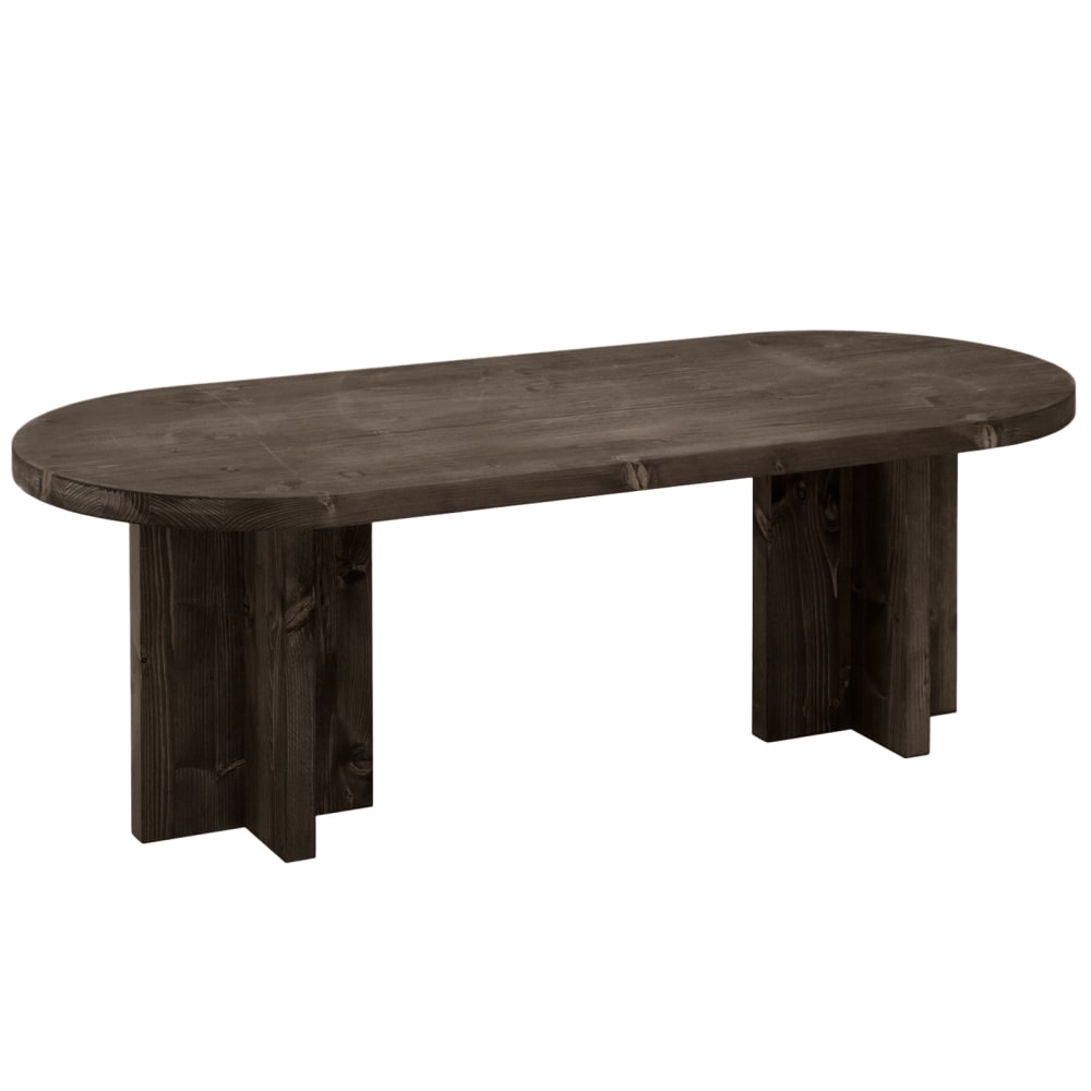 Table basse en bois de sapin noir 120x40cm
