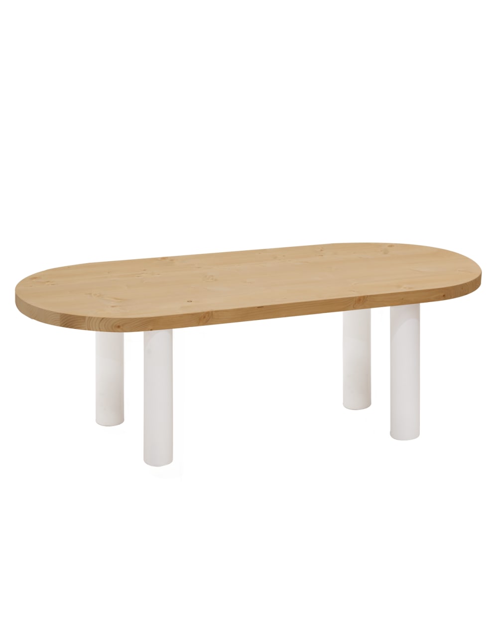 Table basse en bois blanche et marron 120x40cm