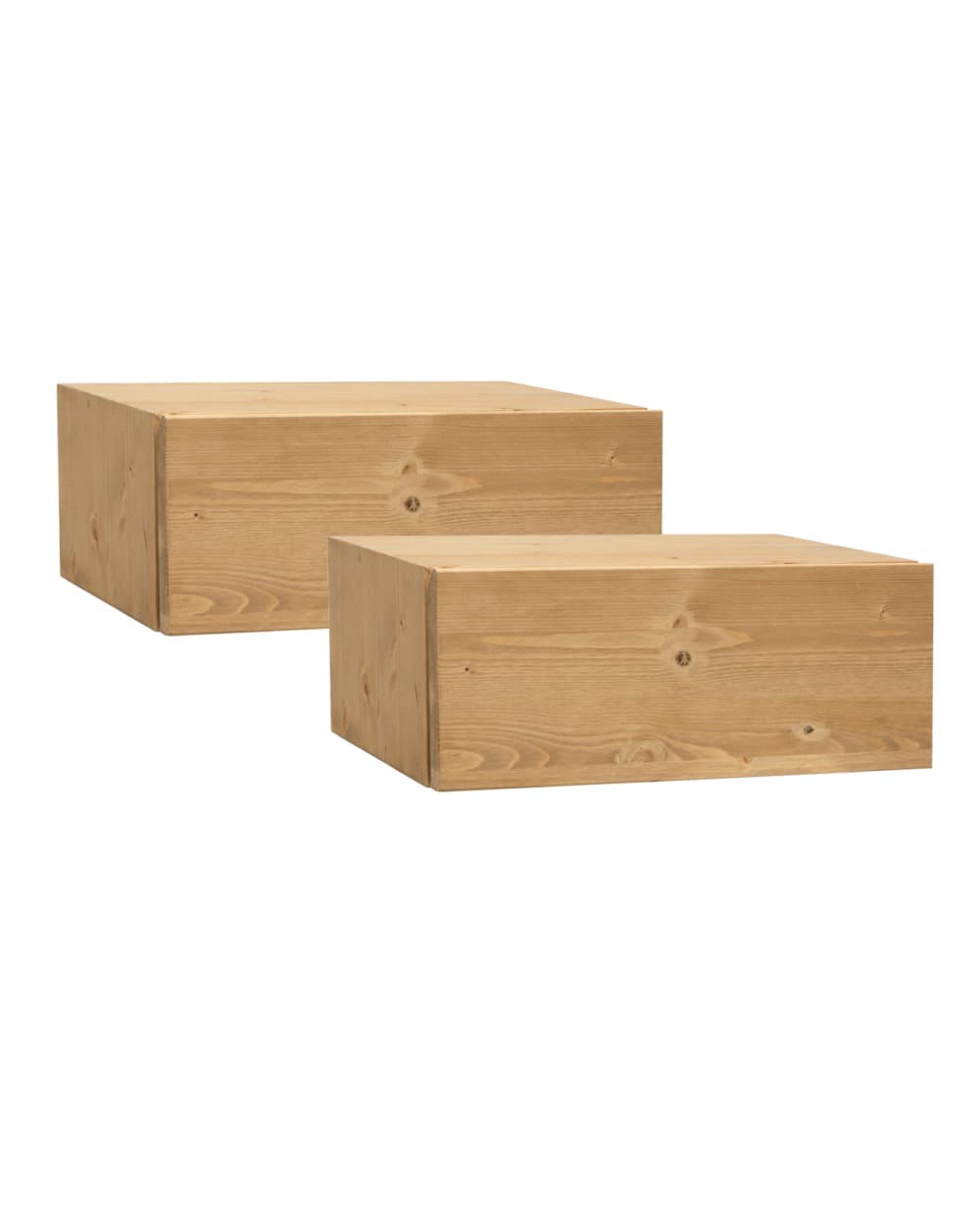 Decowood 2er-Set Beistelltische Aus Massivholz, 15x40cm style landhaus Braun