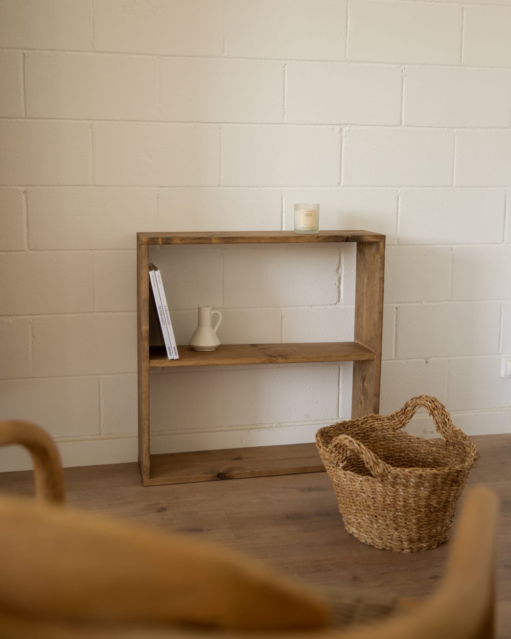 Étagère en bois de pin avec 1 étagère vieilli 80,2x73,1cm