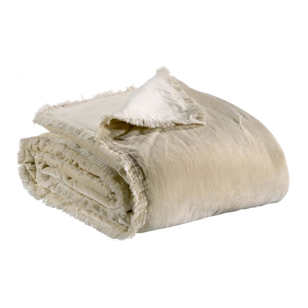 Jeté uni  en coton lin 260 x 260 cm