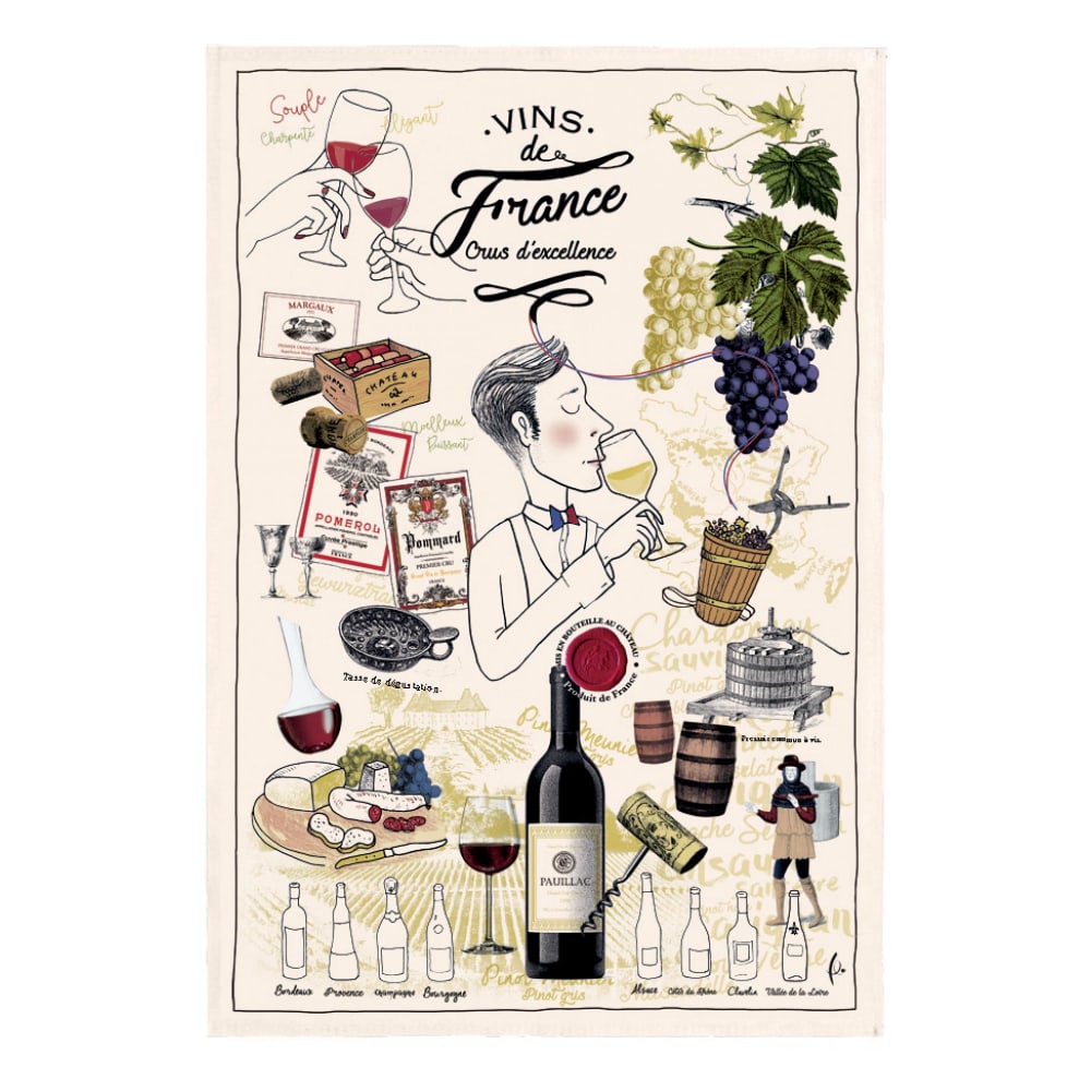 Torchon crus d'excellence en coton ecru 48 x 72 cm