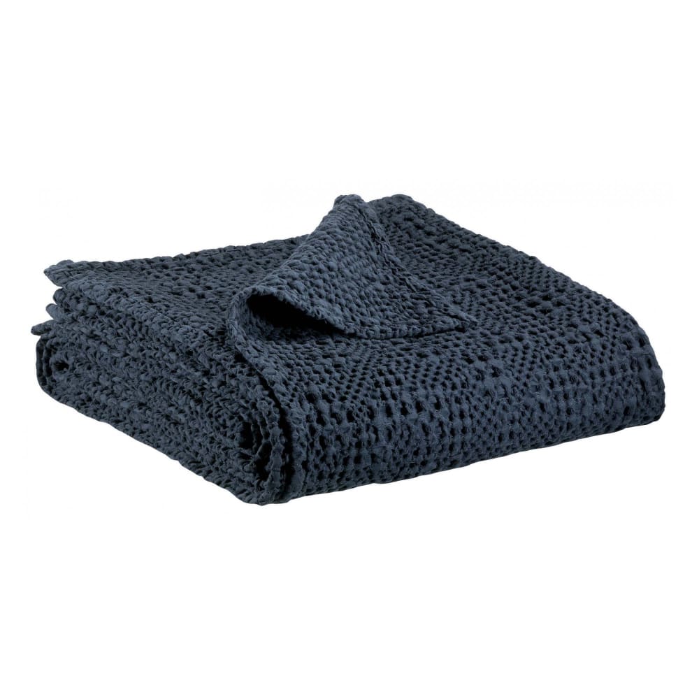 Plaid stonewashed en coton cobalt 140 x 200 cm